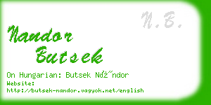 nandor butsek business card